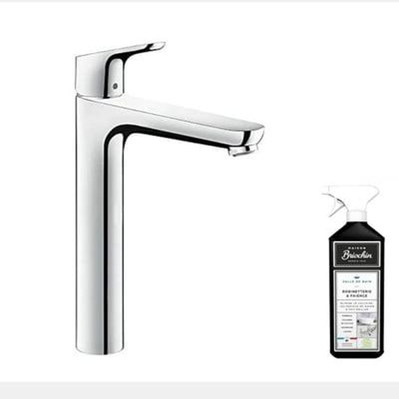 Mitigeur lavabo Focus 230 avec tirette et vidage chrome + nettoyant Briochin