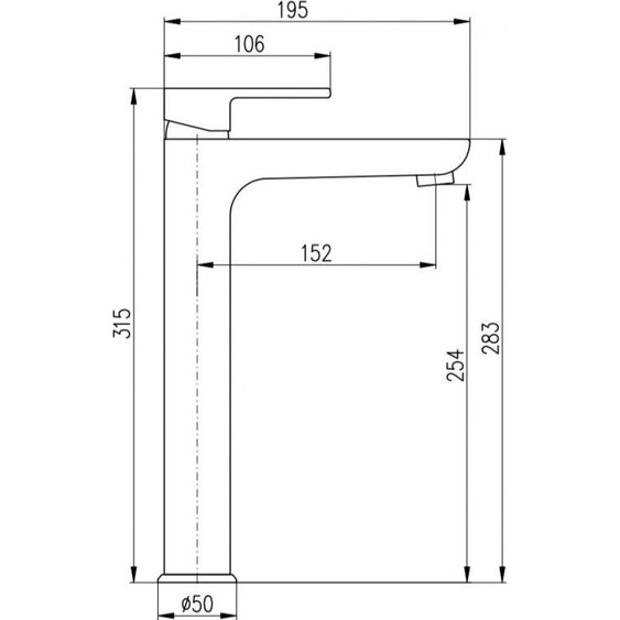 Mitigeur lavabo haut VLTAVA en laiton blanc 31,5 cm