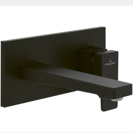 Mitigeur lavabo mural  Architectura Square avec vidage Push Open Noir mat