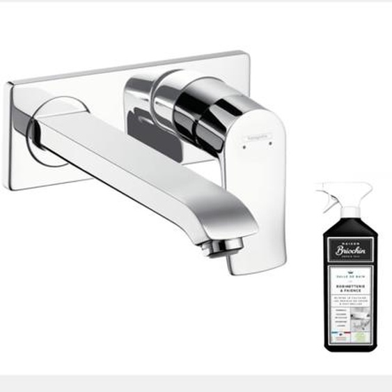 Mitigeur lavabo mural Metris 225 mm + nettoyant Briochin