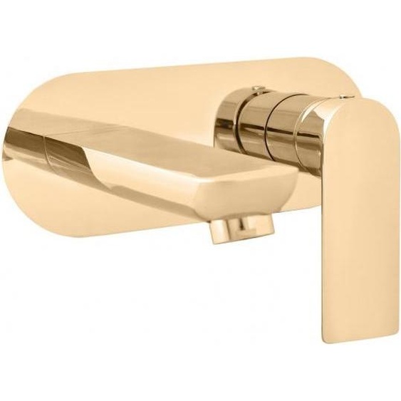 Mitigeur lavabo mural NIL en laiton doré brossé