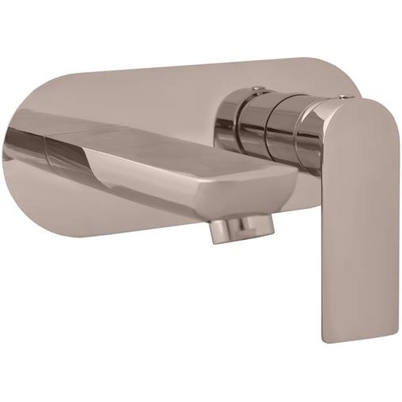 Mitigeur lavabo mural NIL en laiton métal gris poli