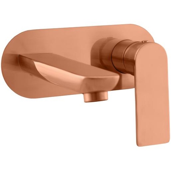 Mitigeur lavabo mural NIL en laiton rose gold brossé