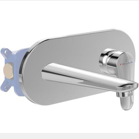 Mitigeur lavabo mural  O.novo Start avec vidage Push Open chrome + corps encastré