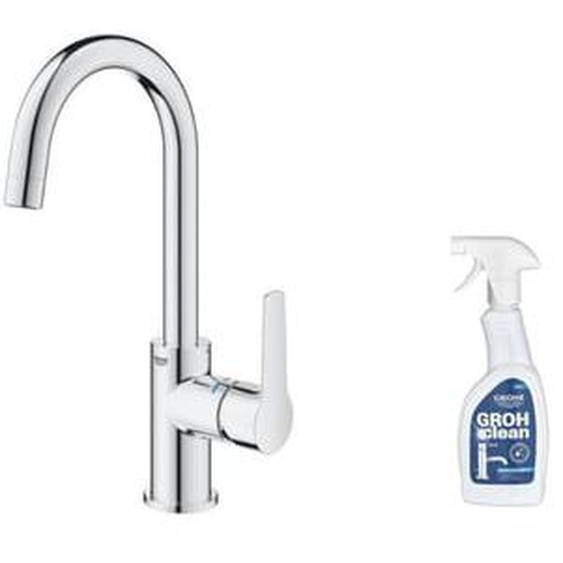 Mitigeur lavabo Quickfix Start 2021 avec tirette et vidage taille L + nettoyant GrohClean