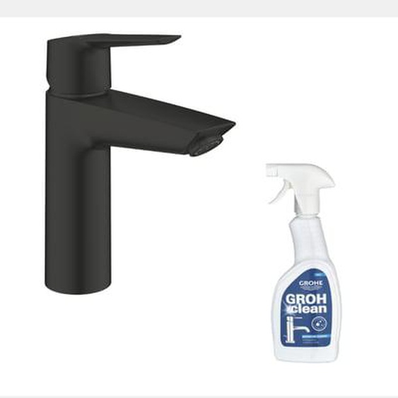 Mitigeur lavabo Start ouverture eau froide noir M + nettoyant GrohClean