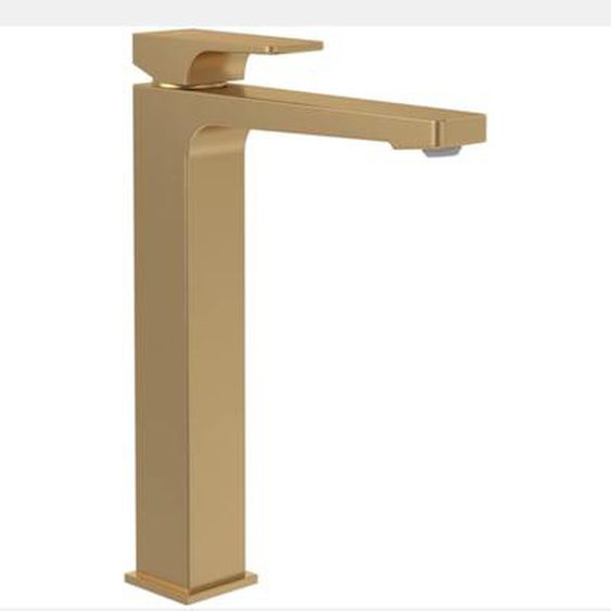 Mitigeur lavabo surélevé  Architectura Square avec vidage Push Open Or brossé