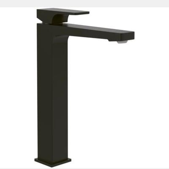 Mitigeur lavabo surélevé  Architectura Square avec vidage Push Open Noir mat