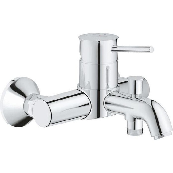 Mitigeur Monocommande Bain Douche GROHE, Mural, Chromé, Profondeur 191 mm, Economie deau