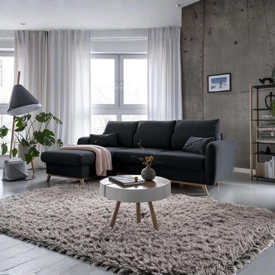 MIUFORM Scandic Lagom - Canapé dangle avec fonction lit et coffre de lit L-FORME GAUCHE - 235x157cm - Gris foncé - Canapé-lit Canapé