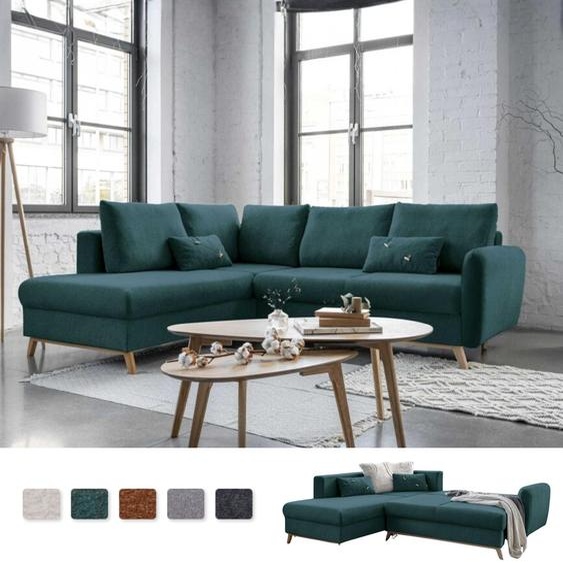 MIUFORM Scandic Lagom - Canapé dangle avec fonction lit L-FORM LINKS - 242x202cm - Turquoise - Canapé Lit Canapé Canapé