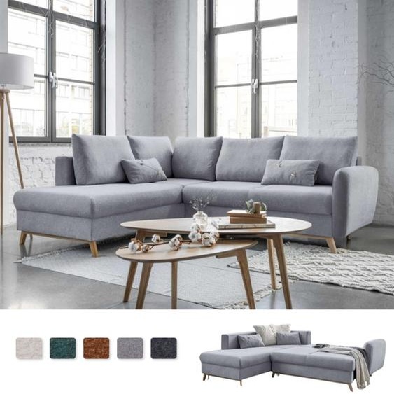 MIUFORM Scandic Lagom - Canapé dangle avec fonction lit L-FORME GAUCHE - 242x202cm - Gris - Canapé-lit Canapé