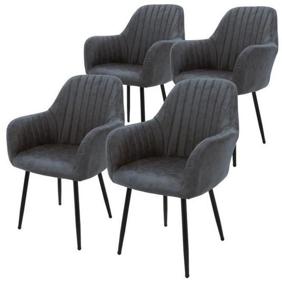 Chaises de salle à manger - ML-DESIGN - Lot de 4 - Dossier et accoudoirs - Similicuir PU - Confort optimal