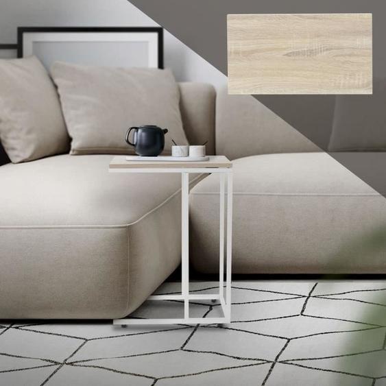 Table dappoint - ML-DESIGN - Modèle C - Chêne/Blanc - 45x25x64 cm - Design Industriel