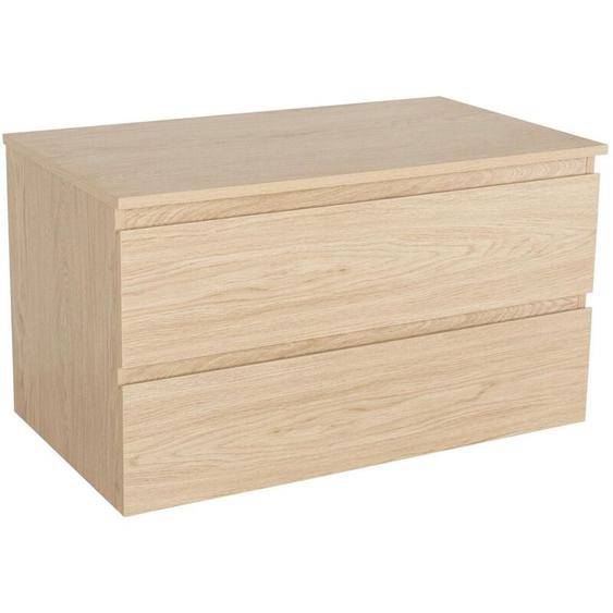 Mob-in - Meuble simple vasque sorrento décor chêne 80 cm