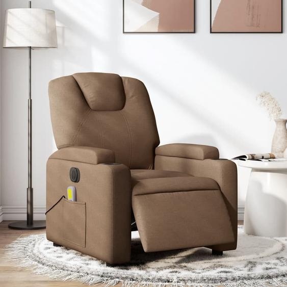 Möbel2024 Fauteuil de massage électrique Marron Tissu Fauteuil classique 434401