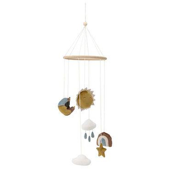 Mobile bébé Vigge tissu multicolore / Ø 20 x H 70 cm - Bloomingville