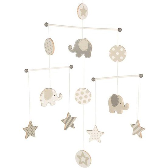 Mobile Éléphants Et Étoiles Gris