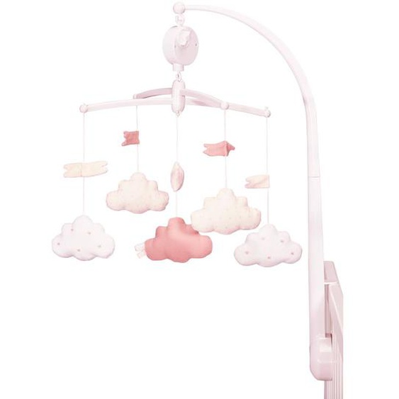 Mobile Musical En Velours Blanc/rose