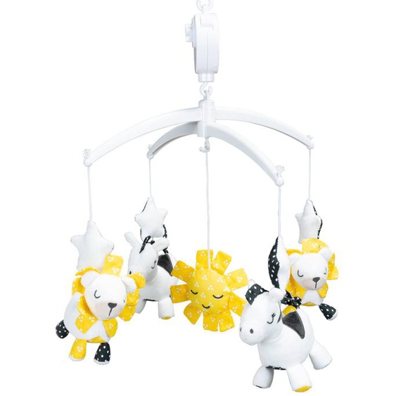 Mobile Musical En Velours - Pluche Et Pompon Blanc