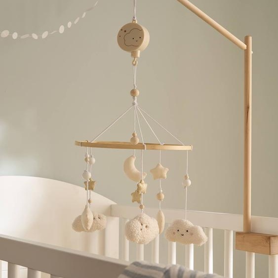 Mobile musical Nuage beige