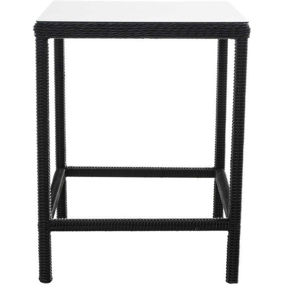 Mobilier de jardin - Banc - Gris foncé/Vert - Mobilier de jardin en plastique - Mobilier de jardin - Table - Table en verre - 84 x 84 x 110,5 cm