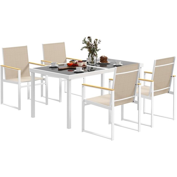 Mobilier de jardin en acier, de couleurs variées