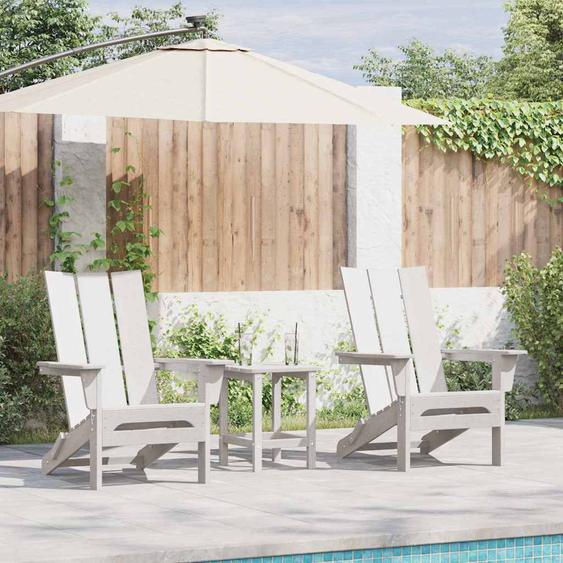 Chaise de jardin 2 pcs Blanc 80.5 x 74.5 x 92 cm Polyéthylène