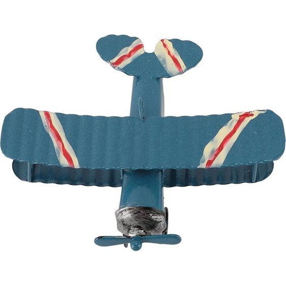 Modèle davion vintage en fer Ornement davion dart pour la console centrale de voiture Décoration de gâteau Photographie Prop Bleu