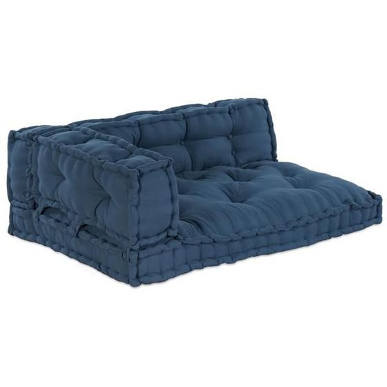 Moderne Coussin extérieur-Coussin de canapé en palette avec soutien pour bras et dos - Tissu bleu @FR(580253)
