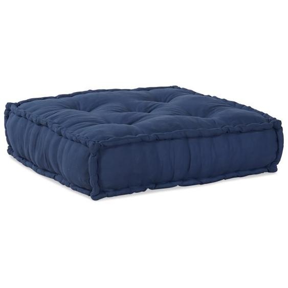 Moderne Coussin extérieur-Pouffe Indigo Tissu (100% coton) 70 x 70 x 36 cm Pouffe Indigo @FR(578519)