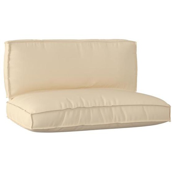 Moderne Lot de 2 Coussins extérieurs-Ensemble de coussins pour palettes de 2 pcs en tissu Oxford beige @FR(830391)