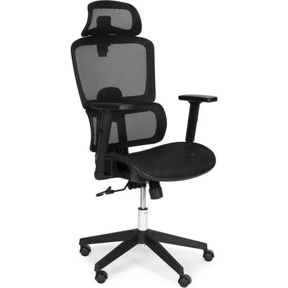 ModernHome 9591 Chaise de bureau ergonomique avec appui-tête, noire