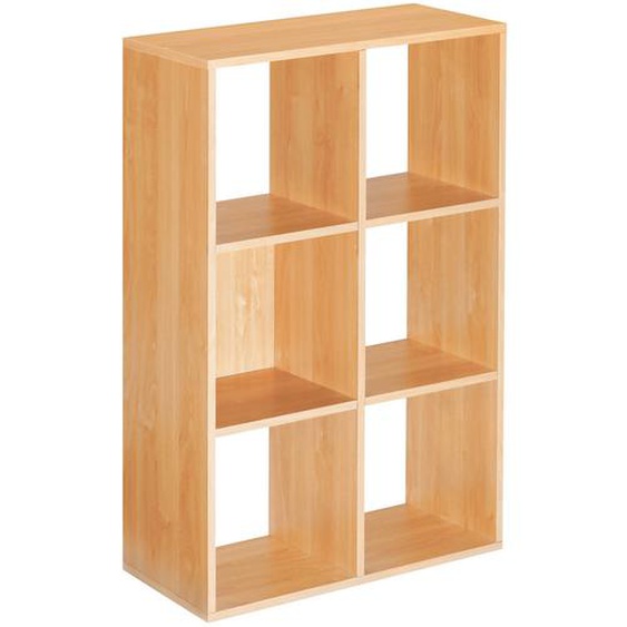 Module bibliothèque multicases Classic -  6 cases - Hêtre