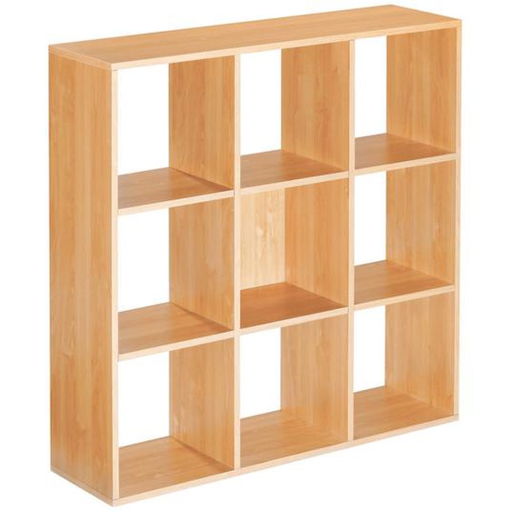 Module bibliothèque multicases Classic -  9 cases - Hêtre