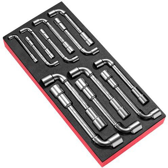 Module de 13 clés à pipe débouchées métriques en plateau mousse - FACOM - MODM.75PB
