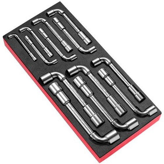 Module de 13 clés à pipe débouchées métriques en plateau mousse - FACOM - MODM.75PB