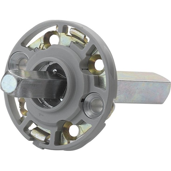 Module de montage Hoppe rond pour poignées de porte Hoppe, carré 10/72 mm, acier couleur aluminium