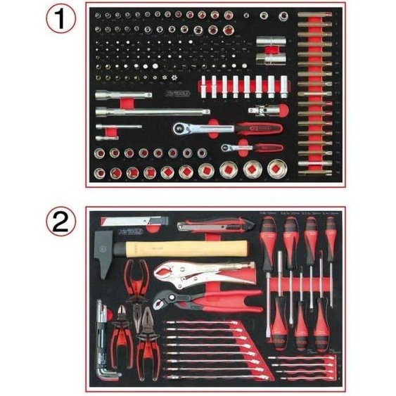 Module - KS TOOLS - 714.0184 - Composition doutils 2 tirois - Pour servante - 184 pieces