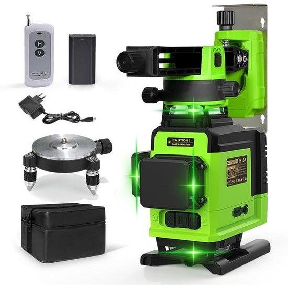 Module laser vert à 360 degrés, à mise à niveau automatique, sans fil, 16 lignes