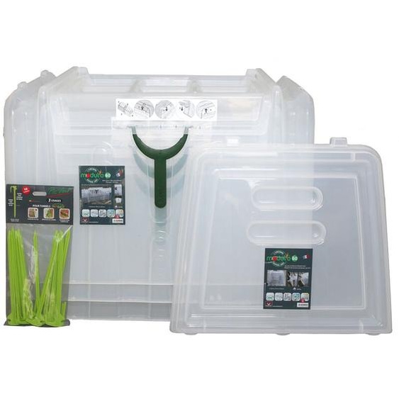 Modulo - Tunnel lot de 3 Modulo 60 (79x59x50cm) + 1 jeu de 2 embouts + 1 lot de 10 piquets de tunnel