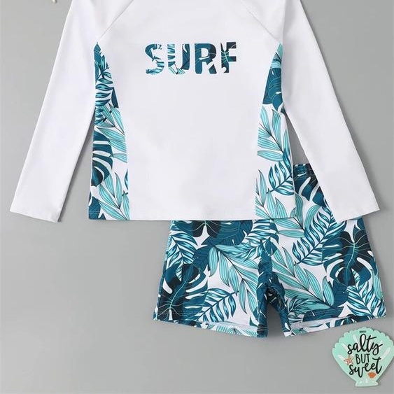 Moe Runda Garçon maillot de bain 2026 nouveau solide et imprimé à manches longues maillots de bain pour enfants été enfants vêtements de plage Shorts natation maillot de bain pour hommes