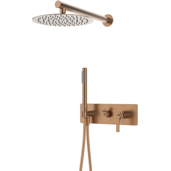 Molette colonne de douche encastrée mécanique cuivre brossé Essebagno