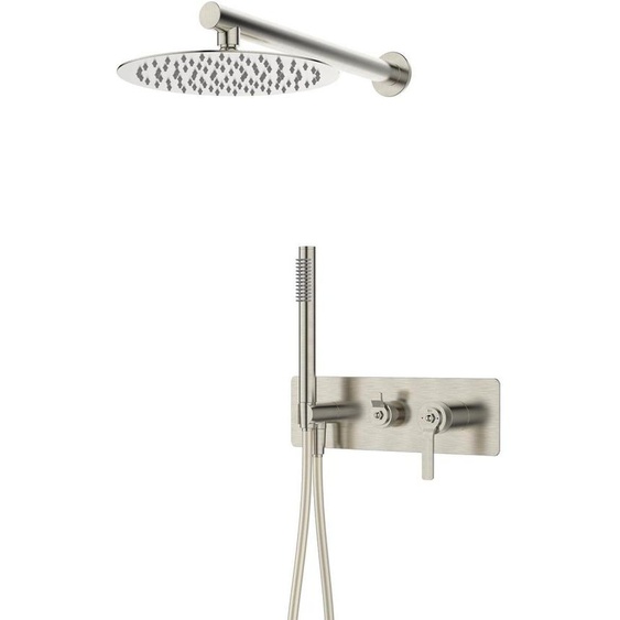 Molette colonne de douche encastrée mécanique façon inox Essebagno