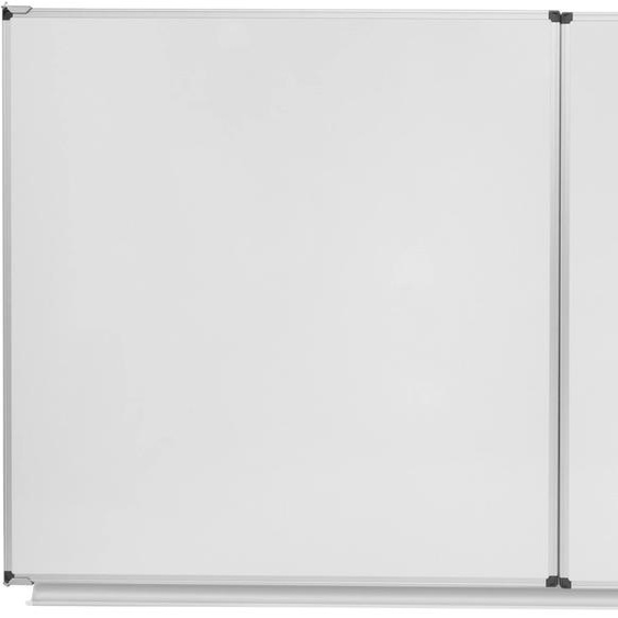 Bi-Office Tableau blanc Triptyque NF émaillé - L.200 x H.100  cm (fermé) - Magnétique - Cadre Aluminium
