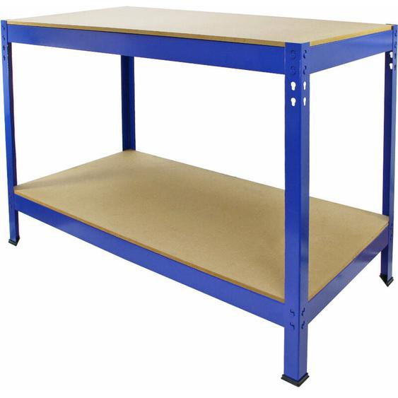 Monster Racking - tabli de Travail en Acier Sans Boulons Bleu Q-Rax 120cm x 60cm x 90cm