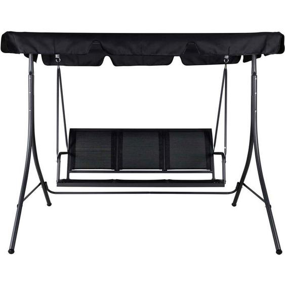 Montreal Canapé balançoire de jardin 3 personnes noir.