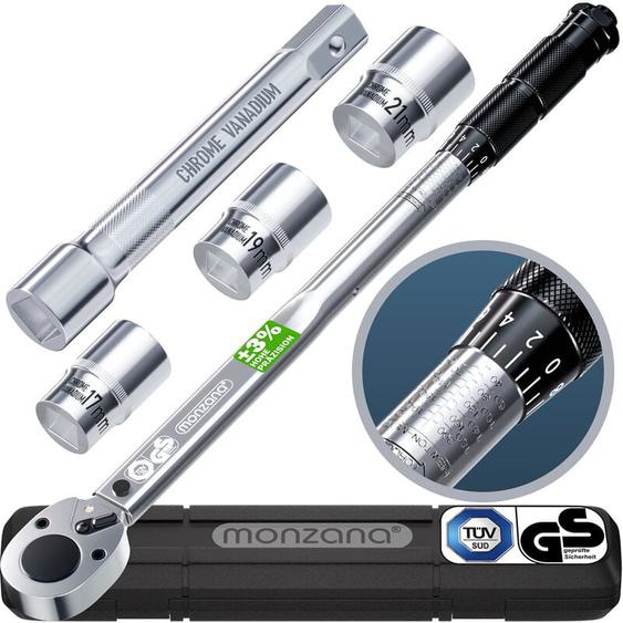 Monzana Clé dynamométrique 1/2 Clef rotative avec 3 embouts et boîte Précision Certification tüv süd gs.
