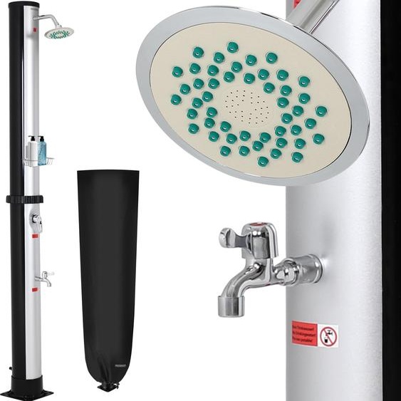 Monzana® Douche Solaire Jardin 35L - 216 cm - Pommeau de Douche pivotant Ø16,5 cm - Douchette extérieur Eau Chaude - Piscine, Terrasse, Camping