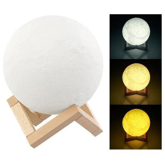 MoovyMoon - Lampe à poser LED nomade LUNE 3D (diam 15cm) 15 x 15 x 17 cm Blanc